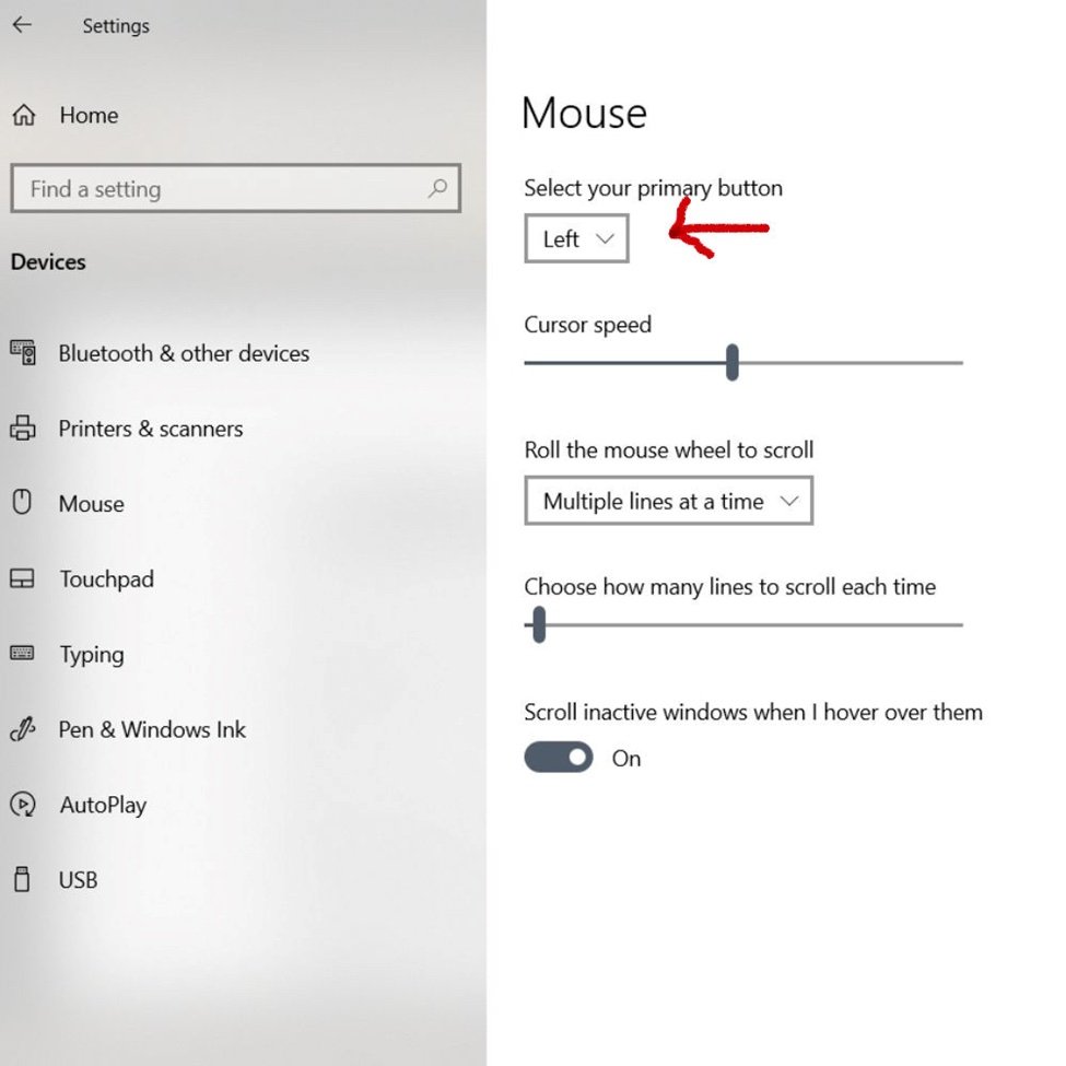 mouse settings